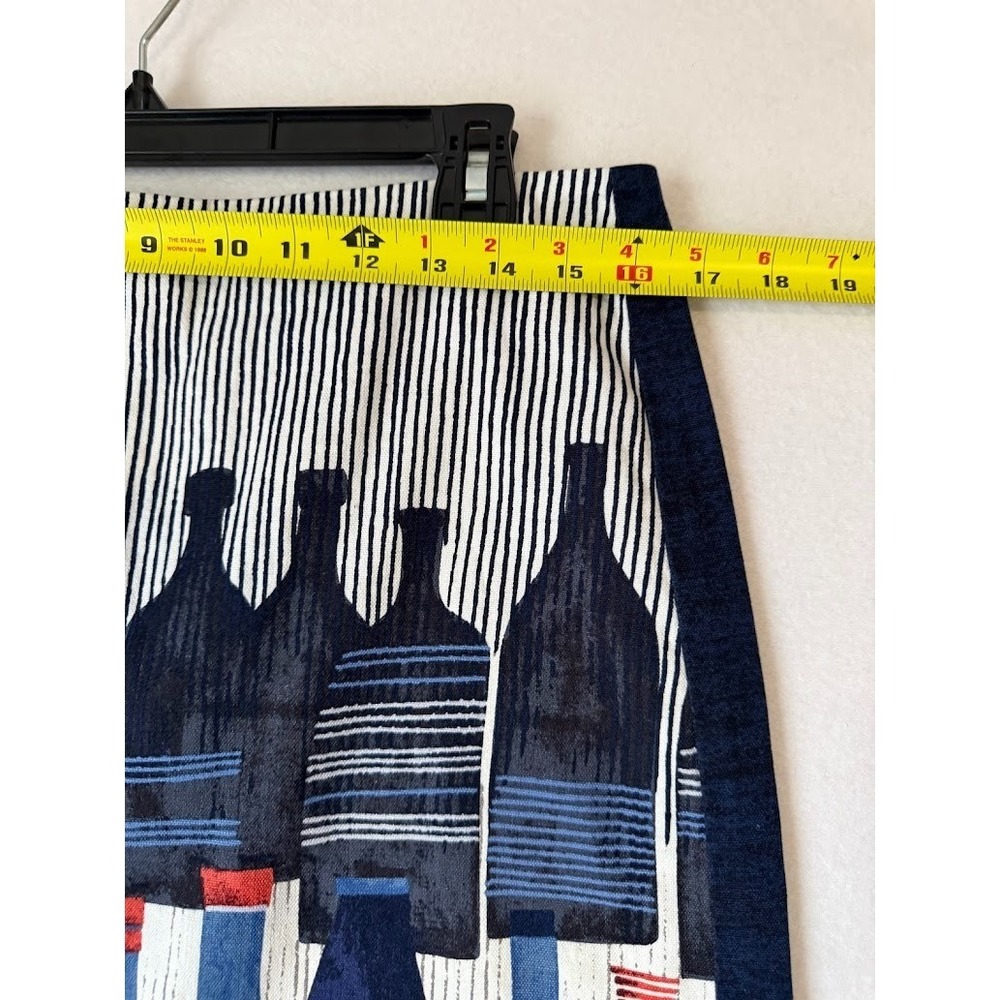 NIC+ZOE Skirt Women 10P Blue Bottle Print Pencil Stretch Artistic Knit Career - Picture 4 of 9